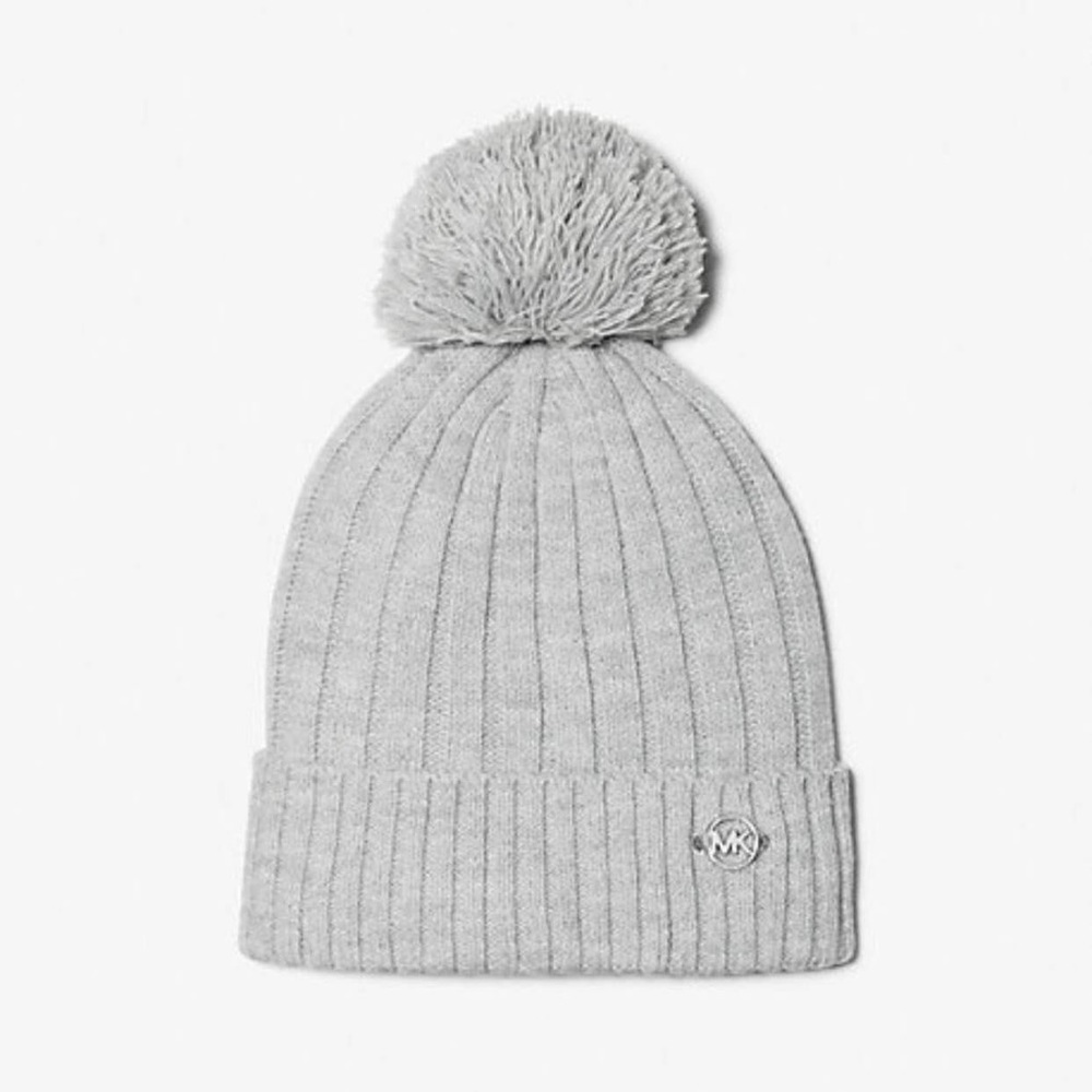 Michael Kors Pom-Pom Knit Beanie Hat
